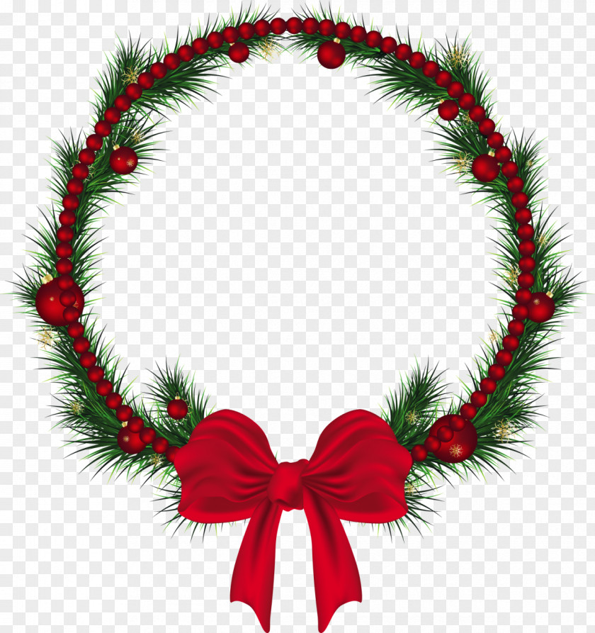 Wreath Santa Claus Christmas Card Decoration PNG