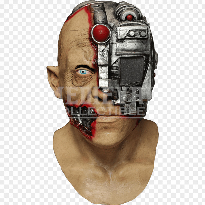 Cyborg Terminator Mask Halloween Costume PNG