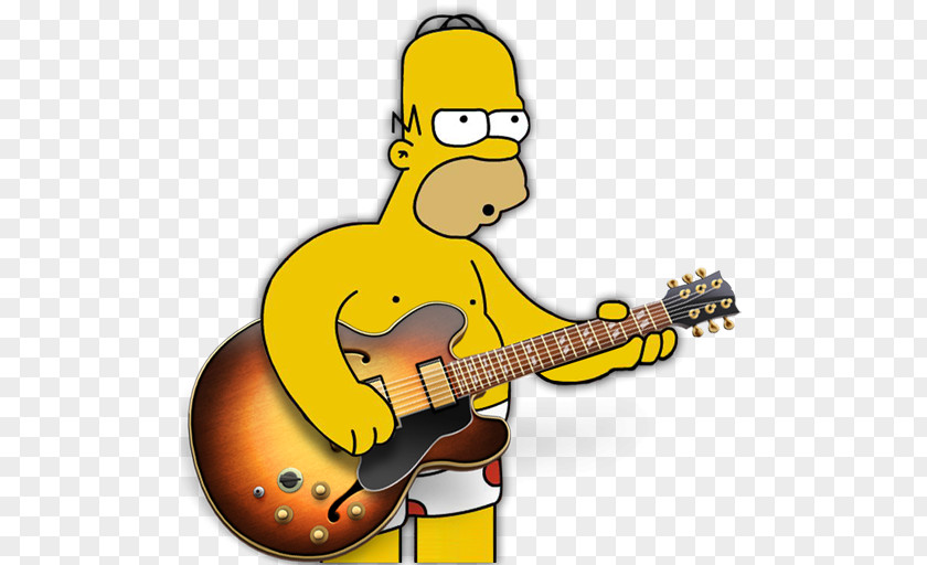 Garage Band Homer Plucked String Instruments Instrument Accessory Yellow Slide Guitar PNG