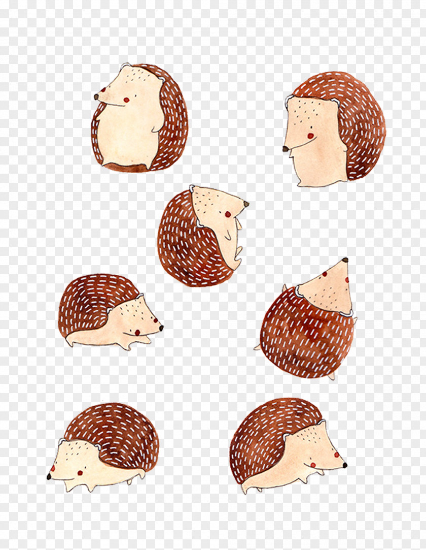 Hand-painted Cartoon Cute Hedgehog Free Matting Cuteness PNG