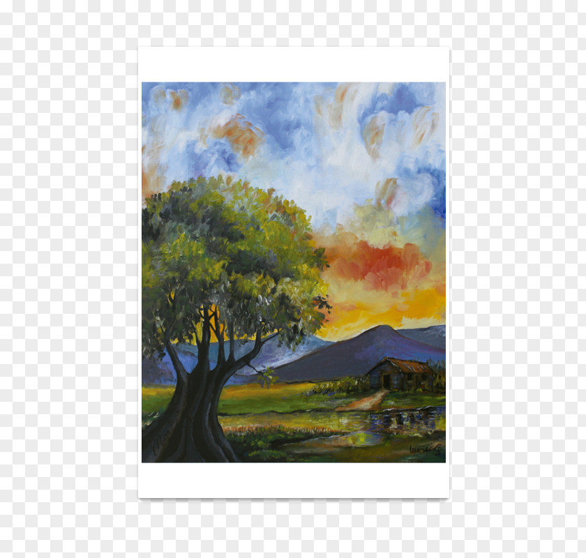 Painting Watercolor Tree Sky Plc PNG