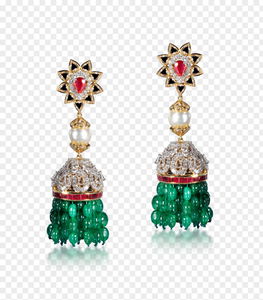 Temple Jewellery Hyderabad Emerald Earring Ruby Jewelry Design PNG