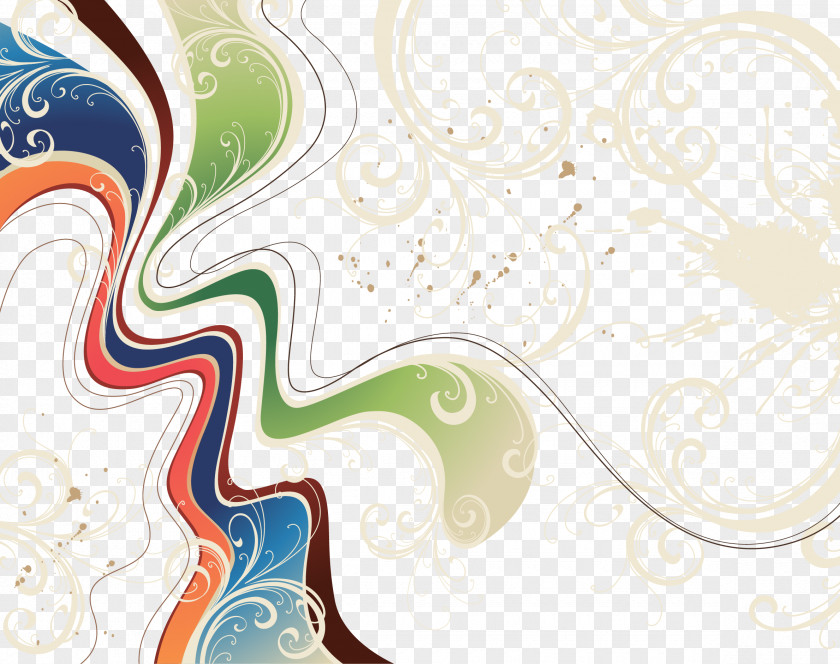 Floral Vortex Wave Background Euclidean Vector Clip Art PNG