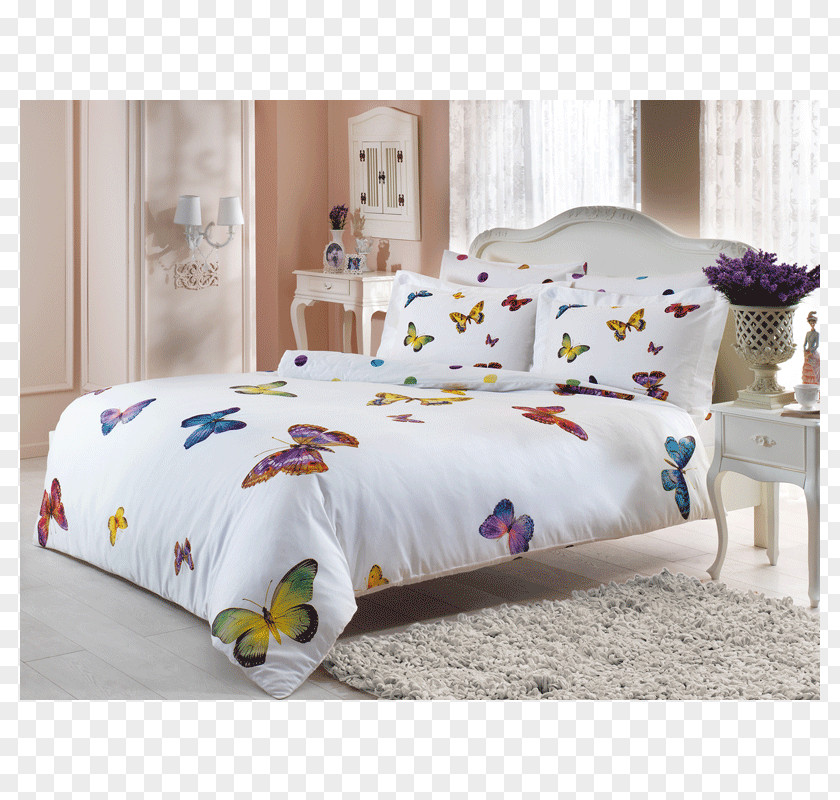 Butterfly Sateen Bedding Cotton Nevresim PNG