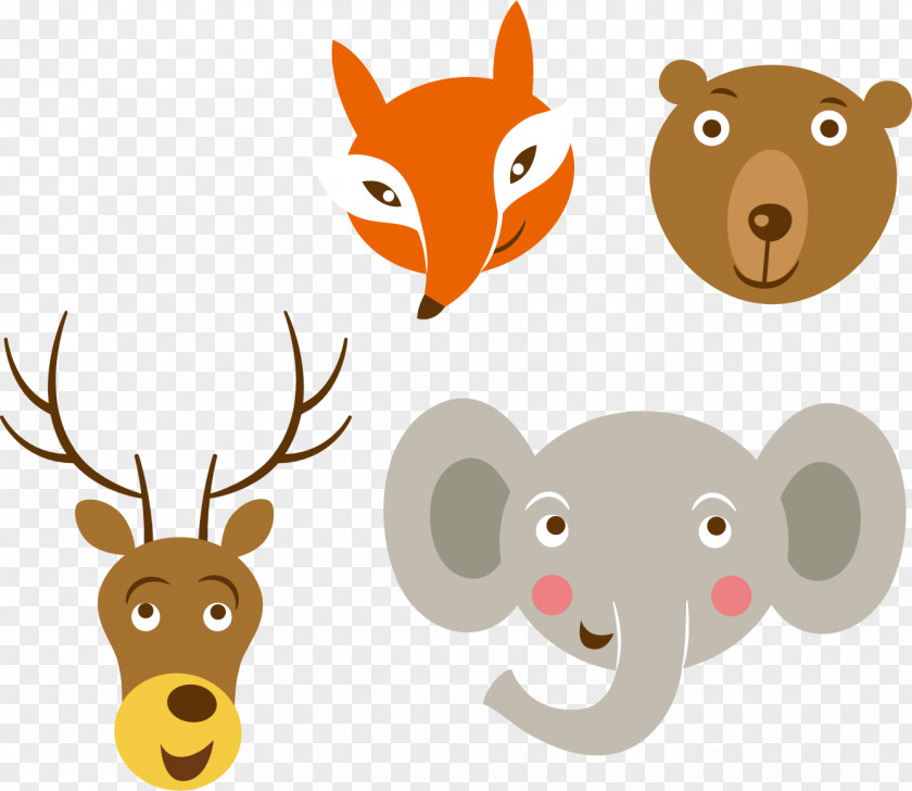 Fox Elephant Vector Elements Animal Drawing Illustration PNG