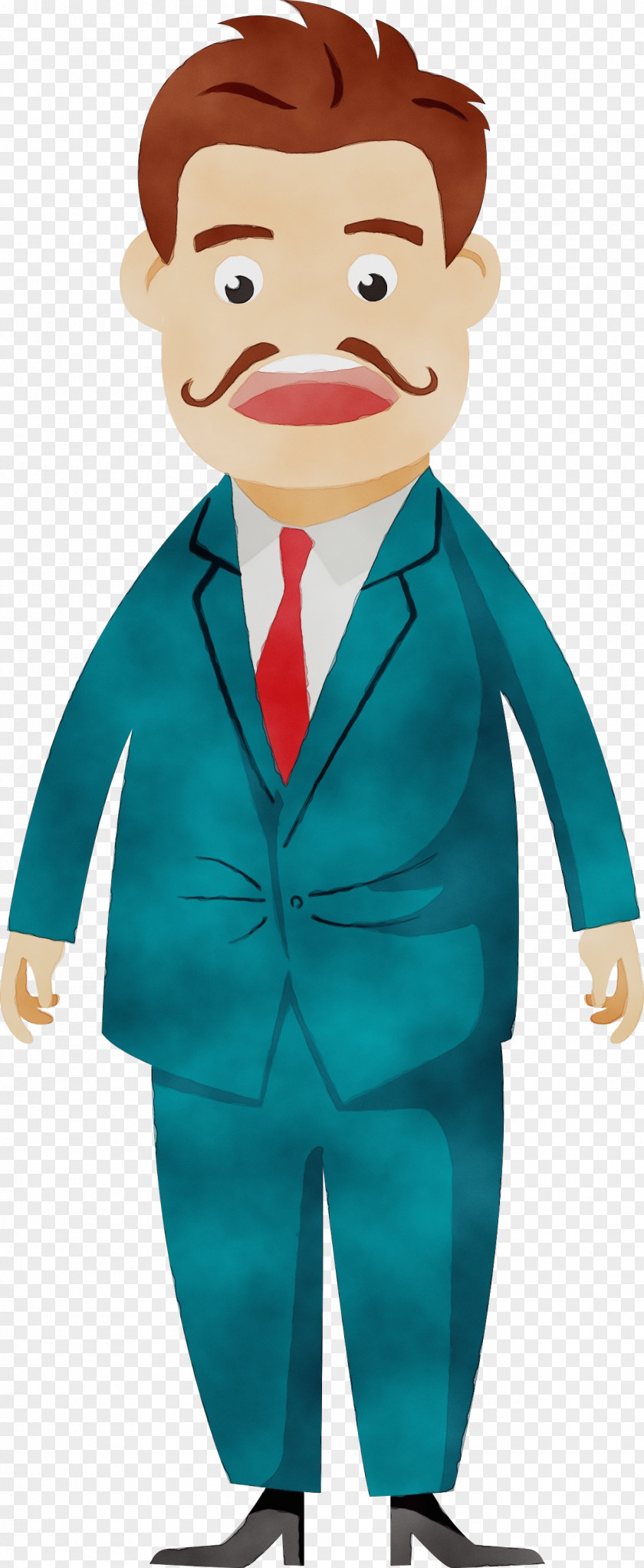 Gentleman Suit Cartoon Green Turquoise Fictional Character Formal Wear PNG