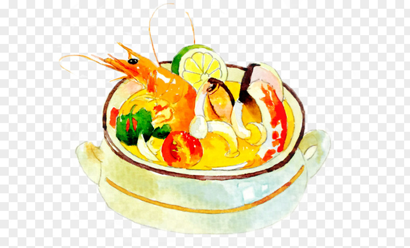 Thai Tom Yum Kung PDA Painted Cuisine Thailand Hot And Sour Soup PNG