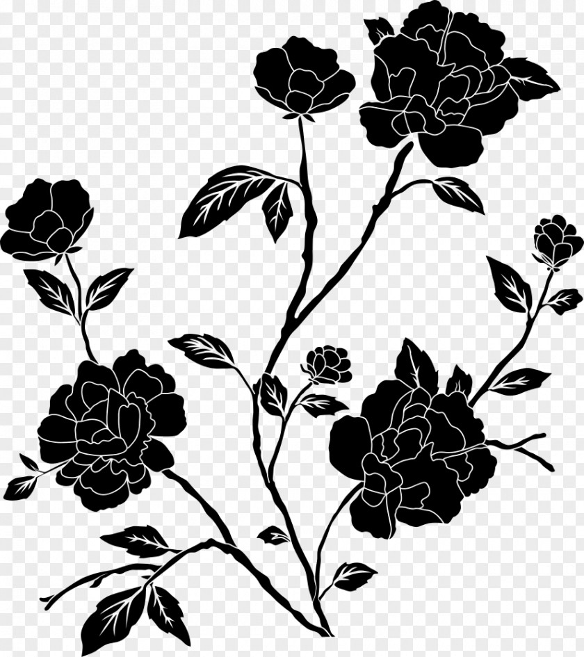 Rose Vector Flower Black And White Desktop Wallpaper Drawing Clip Art PNG