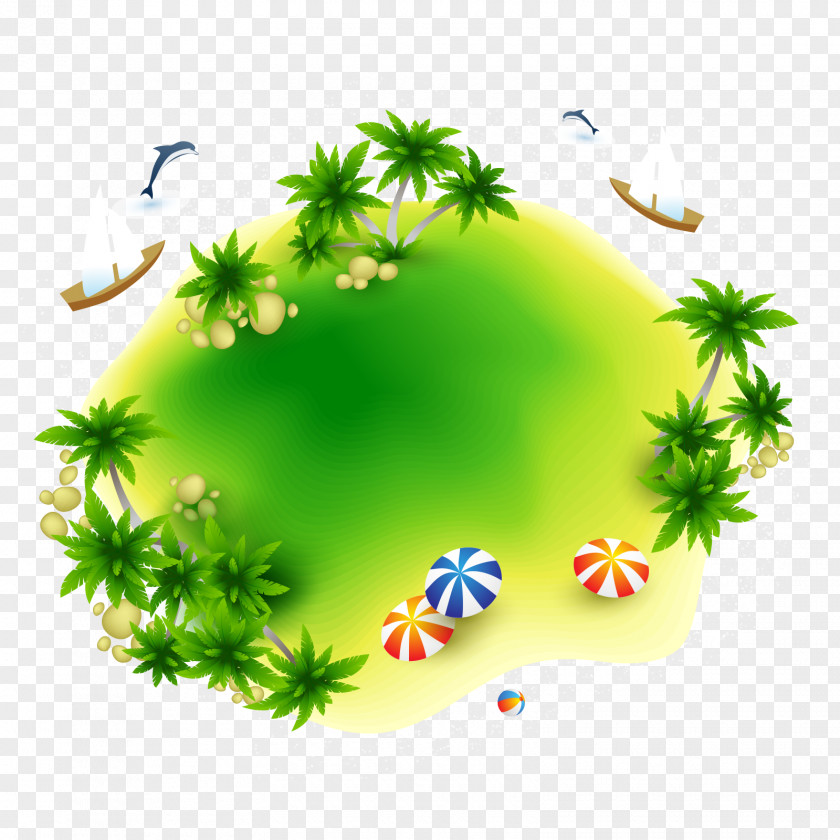 A Plan View Of The Island In Summer Sea PNG