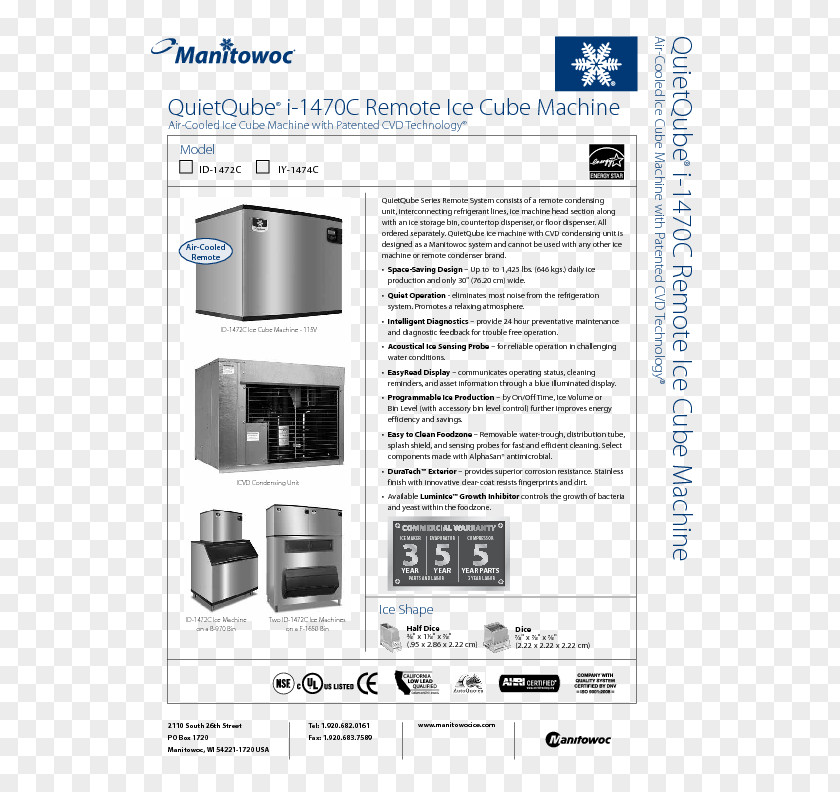 Ice Makers The Manitowoc Company Machine Condenser PNG