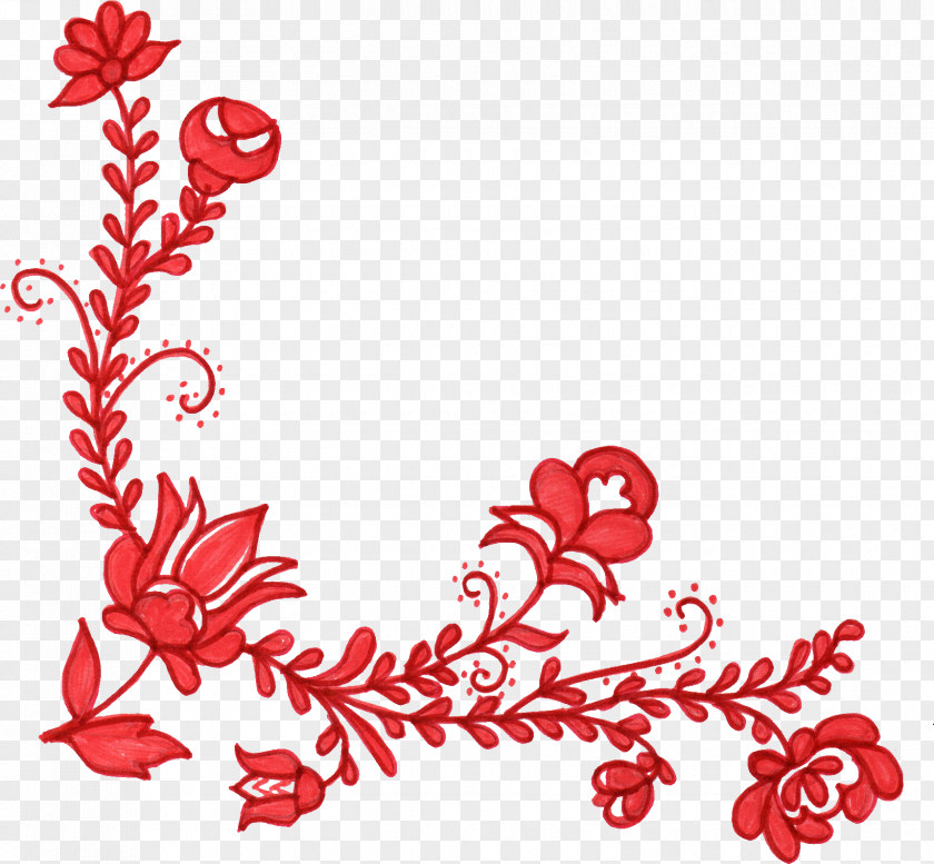 Red Flower Floral Design Clip Art PNG