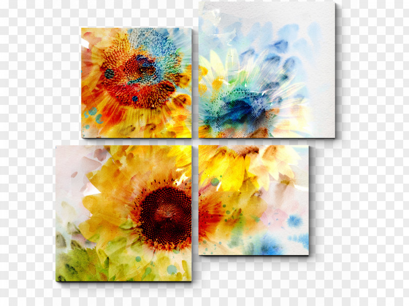 Watercolor Sunflower Painting Sunflowers Abstract Art PNG