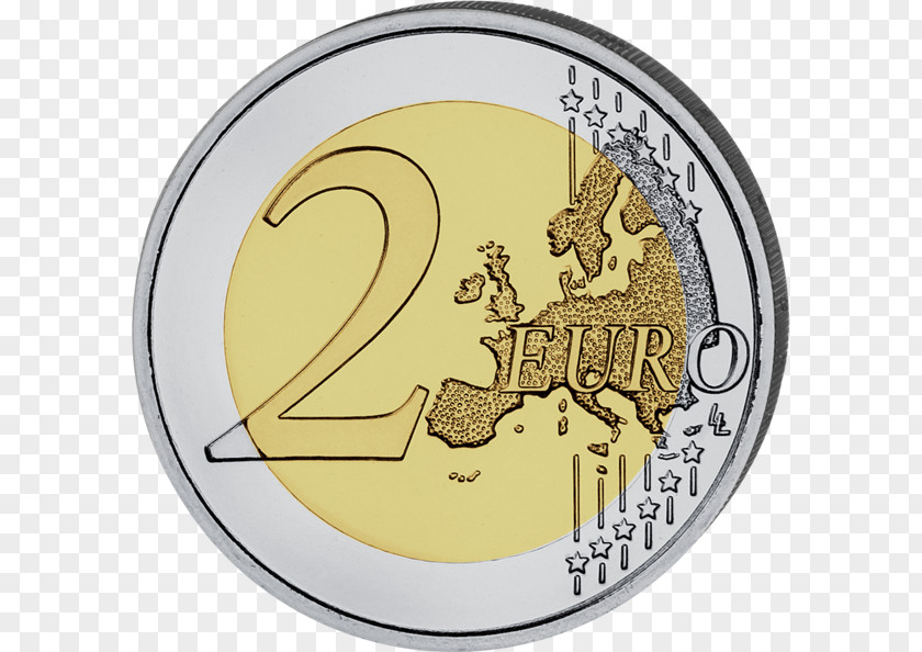Euro European Union 2 Coin Coins Commemorative PNG
