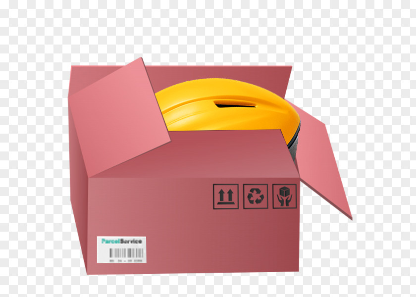 Real Yellow Helmet Box Paper Computer File PNG