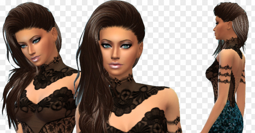 The Sims 2 Mod 4 Long Hair 3 Coloring Bangs PNG