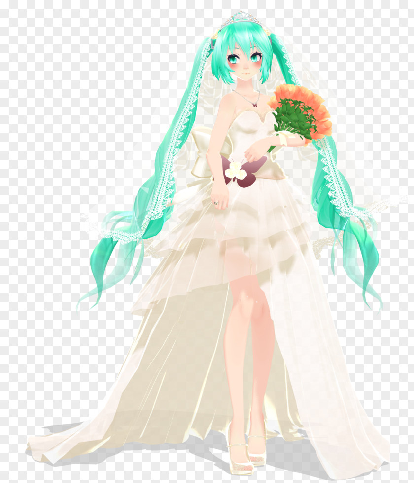 Wedding Dress Yuno Gasai MikuMikuDance Hatsune Miku PNG