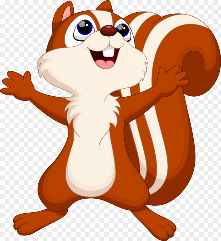 Happy Little Squirrel Chipmunk Cartoon Clip Art PNG