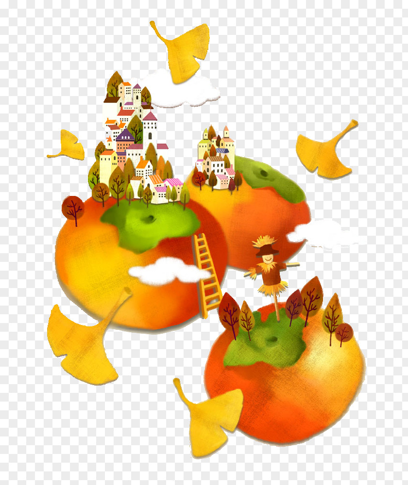 Kingdom Of Persimmon Cartoon Watercolor Painting Illustration PNG