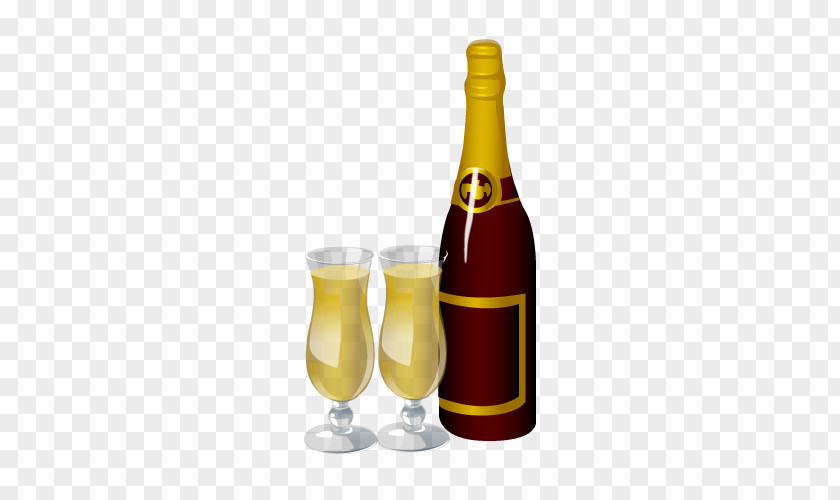 Vector Wine Bottles Champagne Bottle Cup PNG