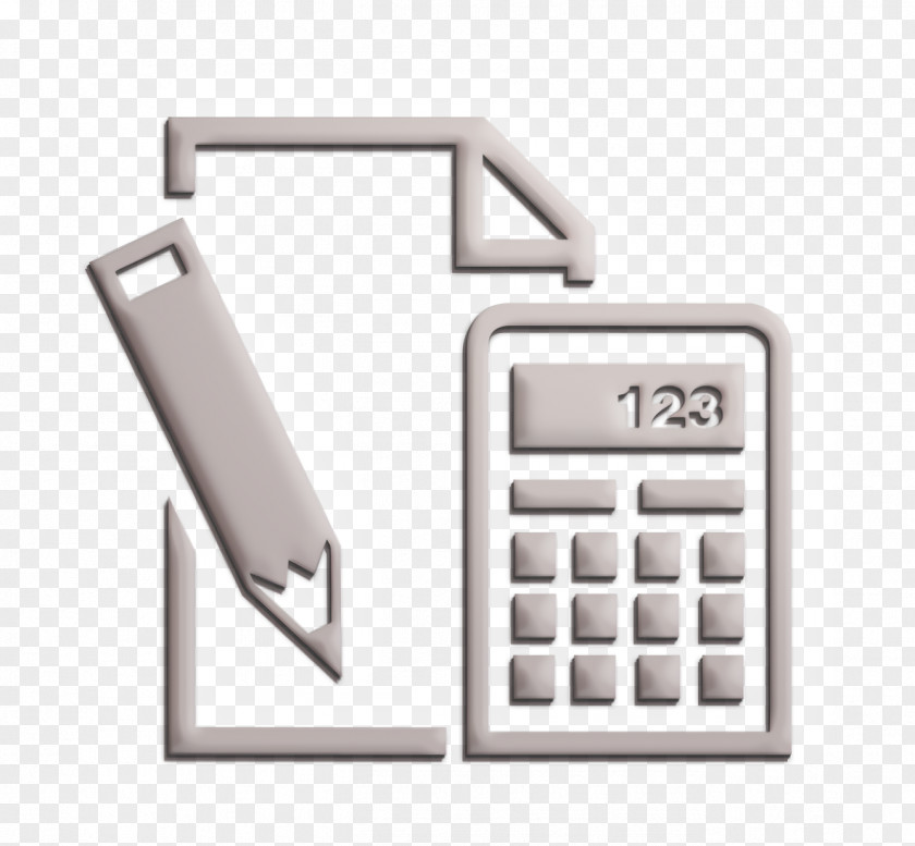 Education Icon Paper Pencil And Calculator PNG