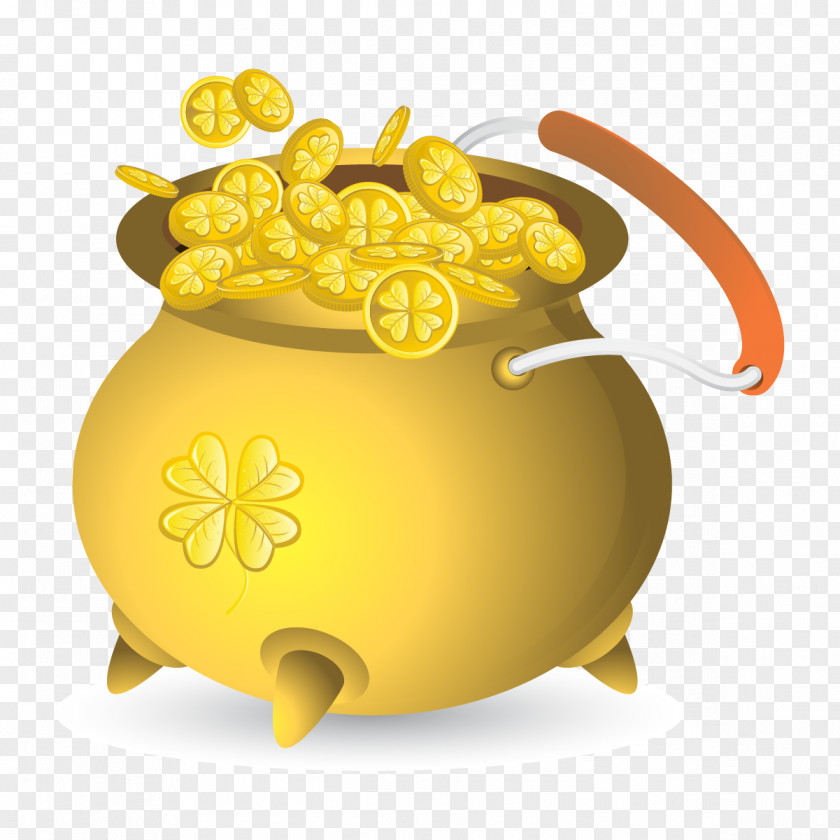 Gold Bag Cartoon Icon PNG