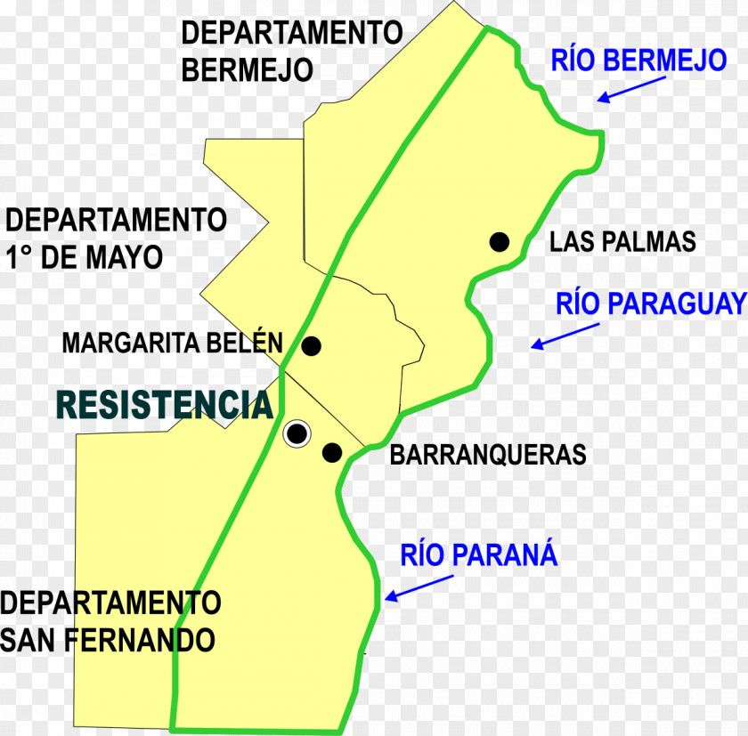 Map Barranqueras Humedales Chaco Bermejo River Jaaukanigás Las Palmas, PNG