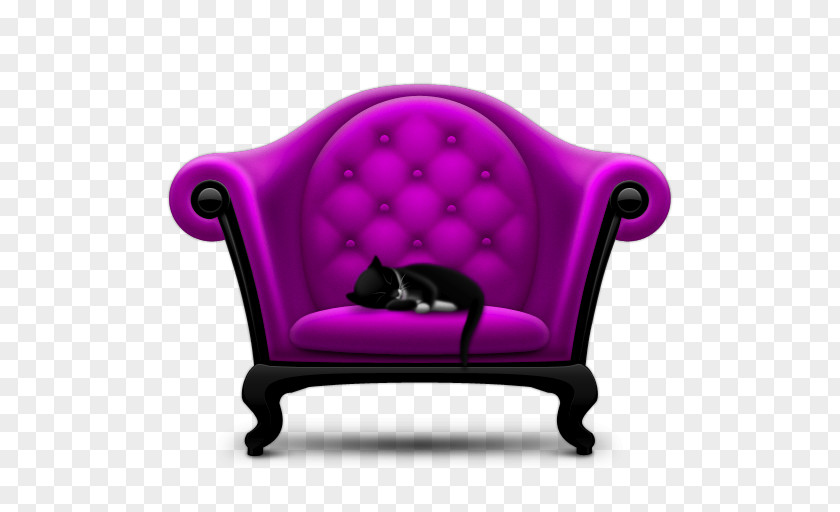 Purple Cat Sleeping On The Couch Table Furniture Recliner PNG