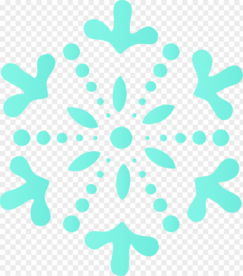 Snowflakes Blue Teal Leaf Circle PNG