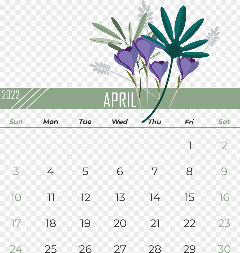 Calendar Deco Flower Vase Spring Flowers Vector PNG
