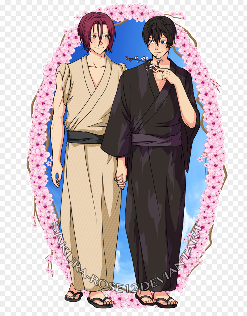 Cherry Blossom Yukata Haruka Nanase Rin Matsuoka Kimono PNG