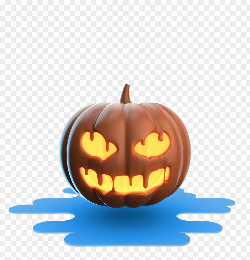 Dimensional Effect Pumpkin Head Jack-o'-lantern Calabaza Halloween PNG