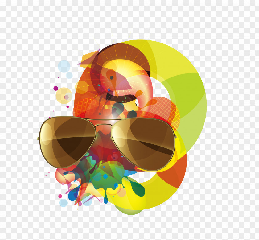 Summer Sunglasses Poster Graphic Design PNG