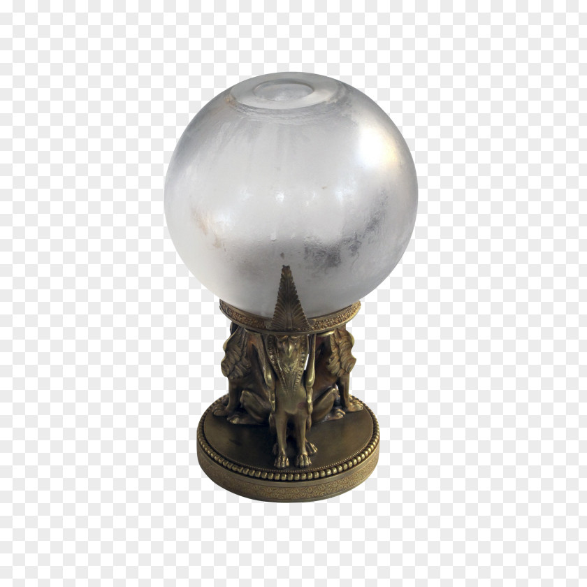 Bronze Drum Vase Design Crystal Ball Pedestal Glass PNG