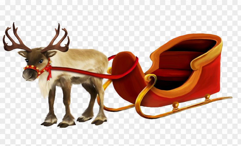 Creative Christmas Elk Santa Claus Village Rudolph Reindeer Sled PNG