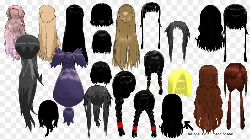 Long Hair Black Computer Software Hairstyle PNG