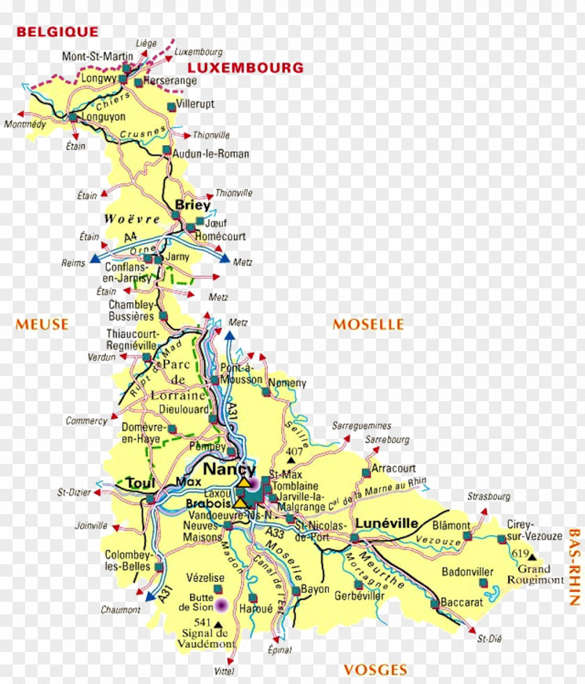 Map Nancy Meurthe Moselle La Licorne PNG