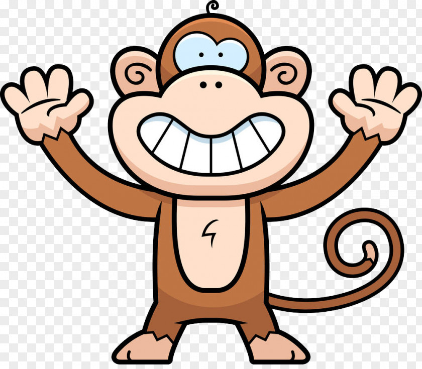 Big Mouth Monkey Cartoon Smile Illustration PNG