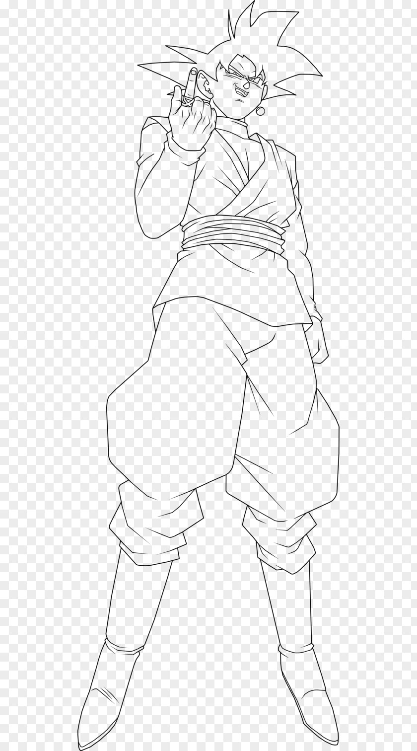 Goku Line Art Black Trunks Drawing PNG