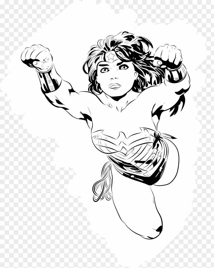 Wonder Woman Drawing Line Art PNG