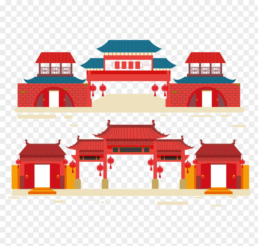 Attractions Cartoon China Clip Art Vector Graphics Building PNG