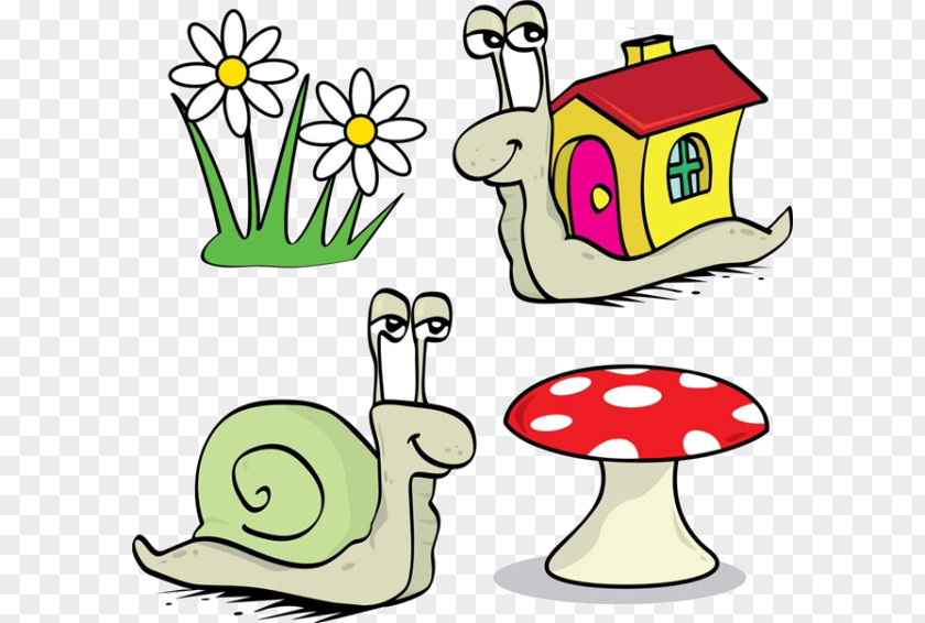 Cartoon Snail Flowers Royalty-free Stock Illustration PNG