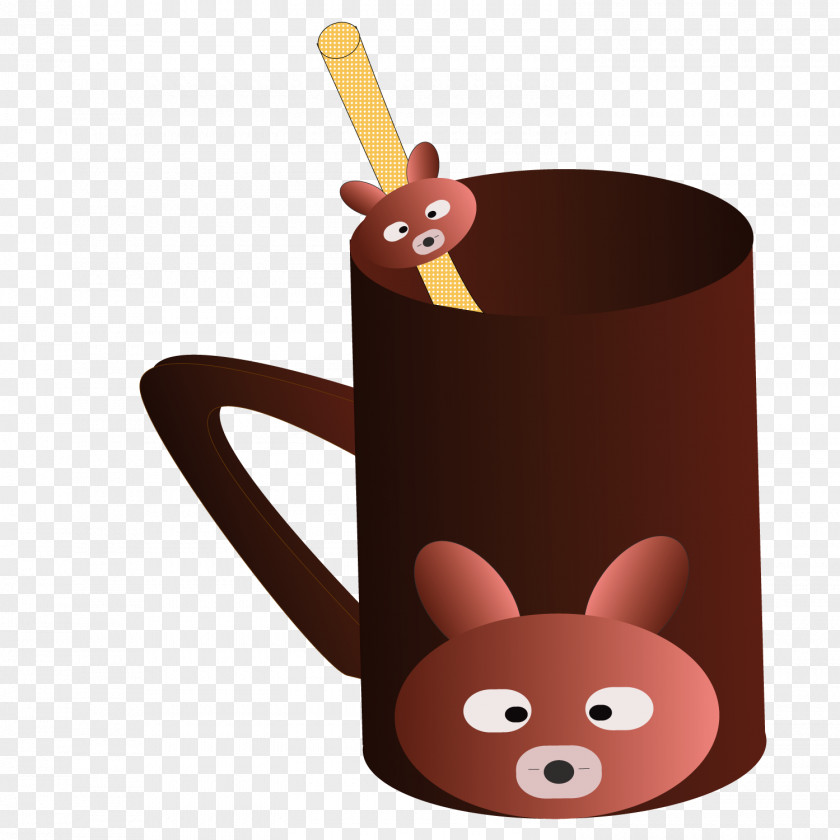 Cute Bear Cup Coffee PNG