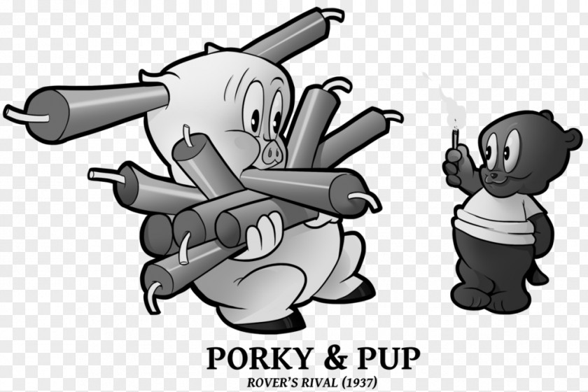 Pig Porky Looney Tunes Art Black And White PNG