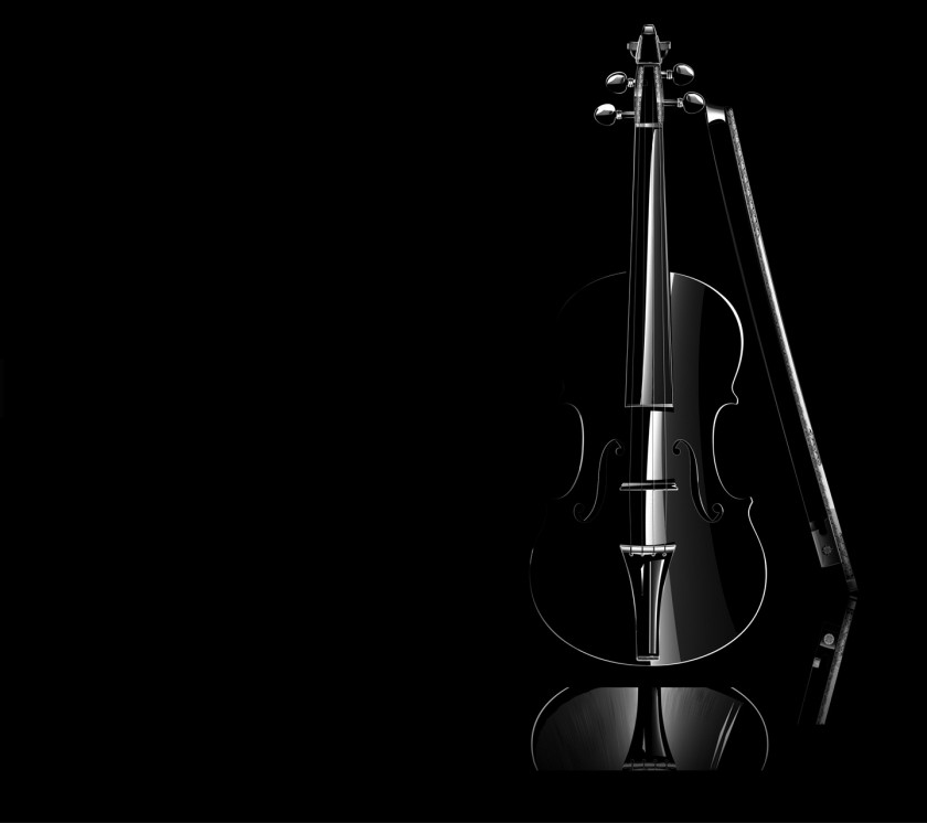 Black And White Violin Desktop Wallpaper 4K Resolution 1080p PNG