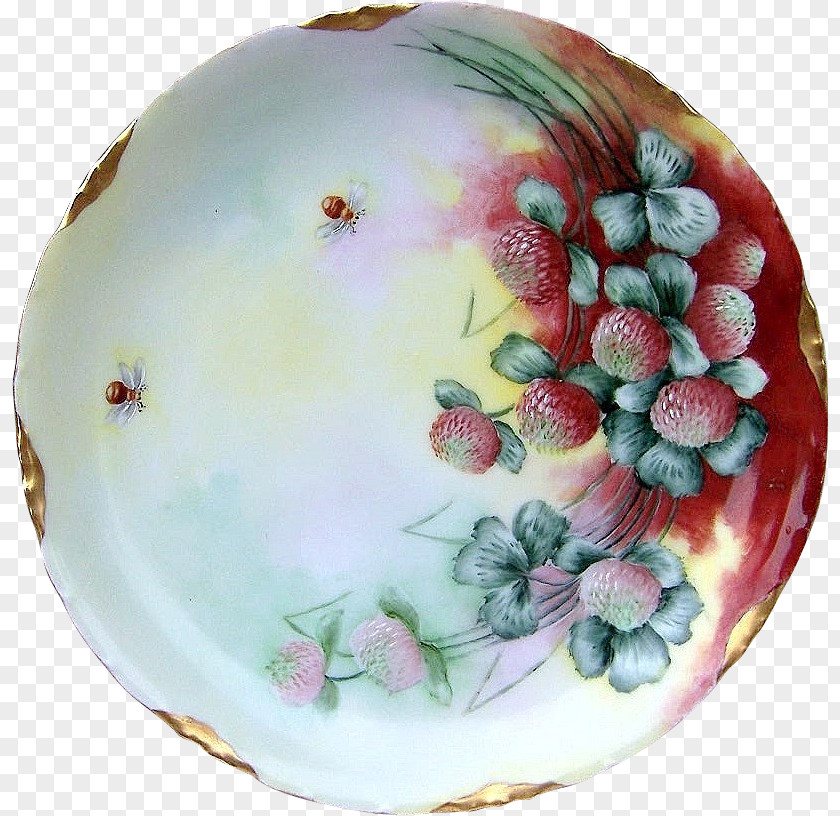 Hand Painted Bouquets Tableware Platter Ceramic Plate Saucer PNG