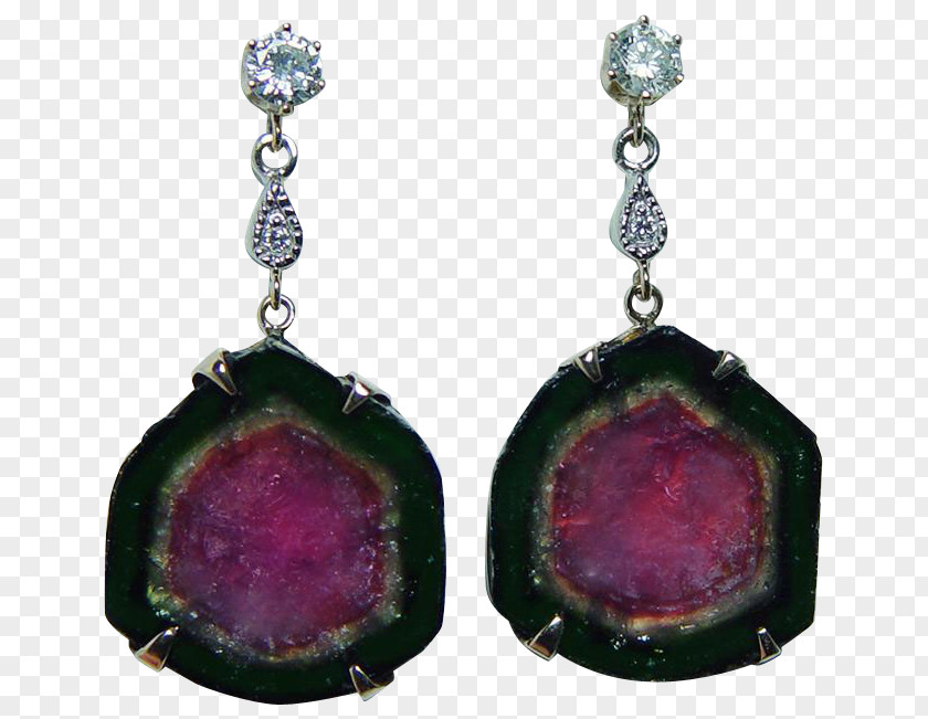 Ruby Earring Gemological Institute Of America Tourmaline Gold PNG