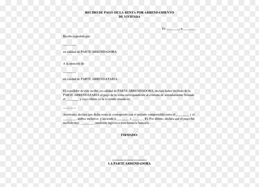 Apartment Document Renting Receipt Contract PNG