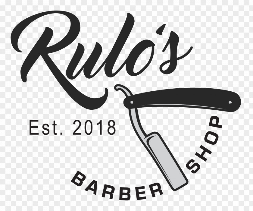 Barber Pole RULOS BARBERS Logo Brand Design PNG