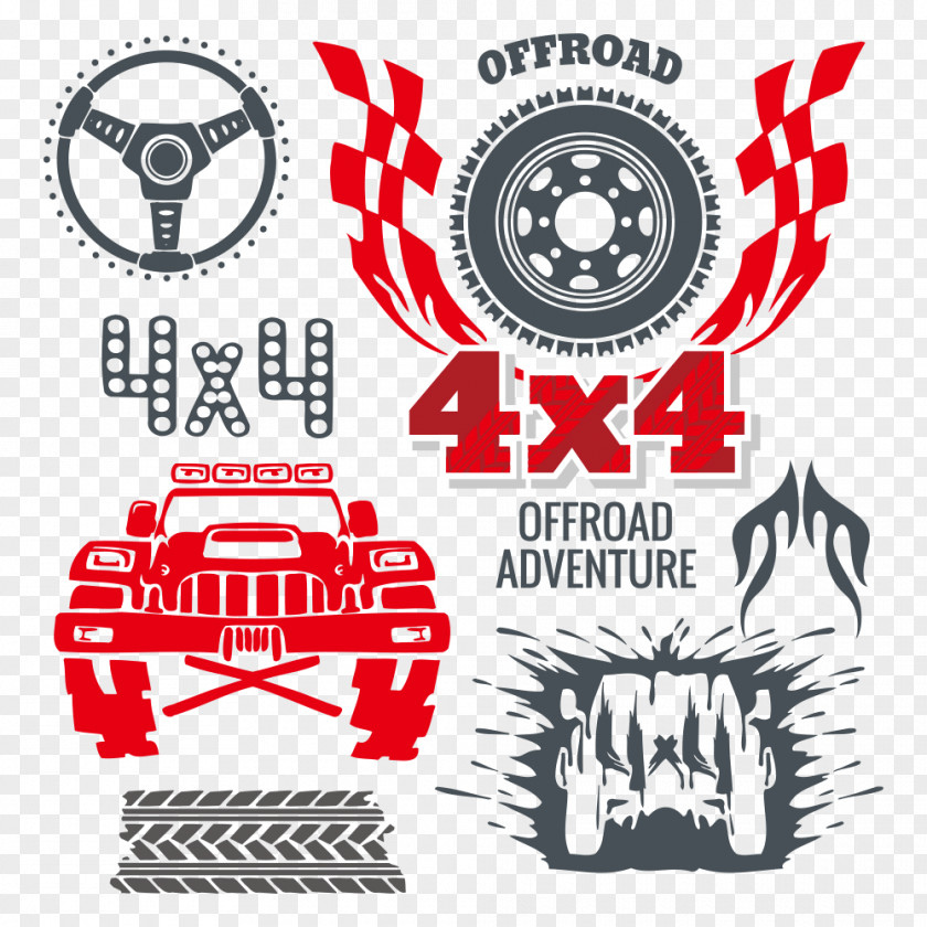 Vector Tires And Off-road Vehicles Car Off-roading Clip Art PNG