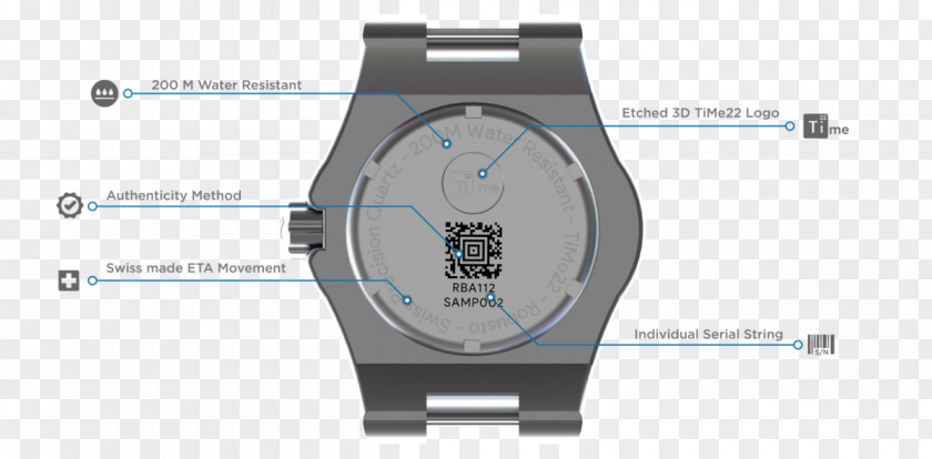 Watch Parts Strap Swiss Made ETA SA Titanium PNG